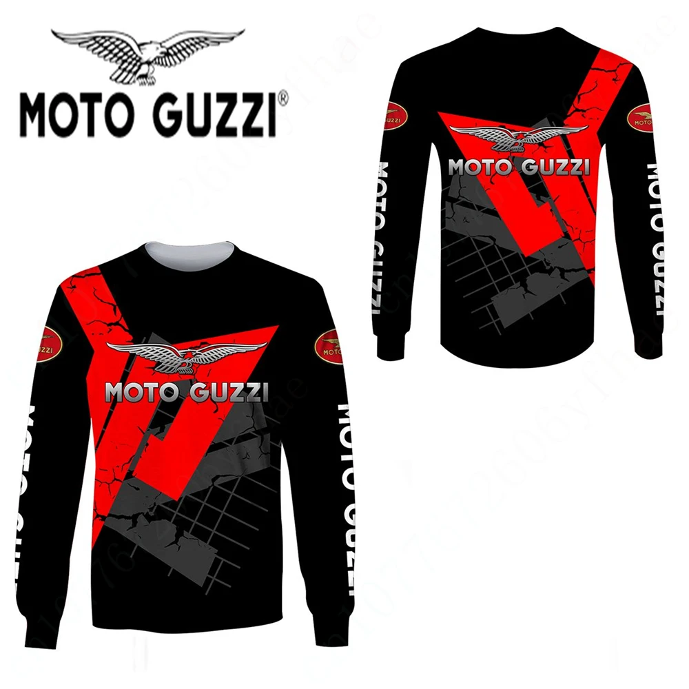 Moto Guzzi Harajuku o Hals Langarm Anime T-Shirt für Männer Frauen Unisex Kleidung lässige T-Shirts schnell trocknende Sweatshirt Top