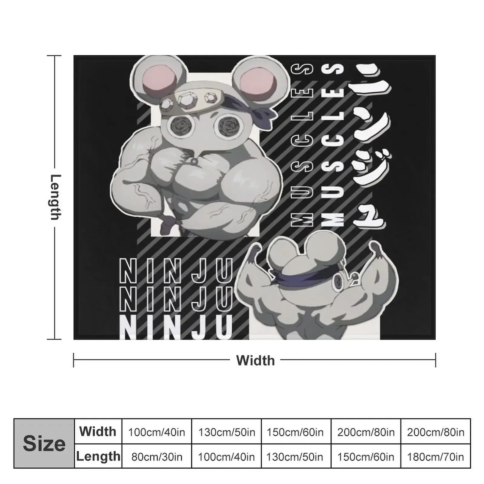 Ninju Muscles Mice kimetsu no yaiba Throw Blanket Flannel Tourist Blankets