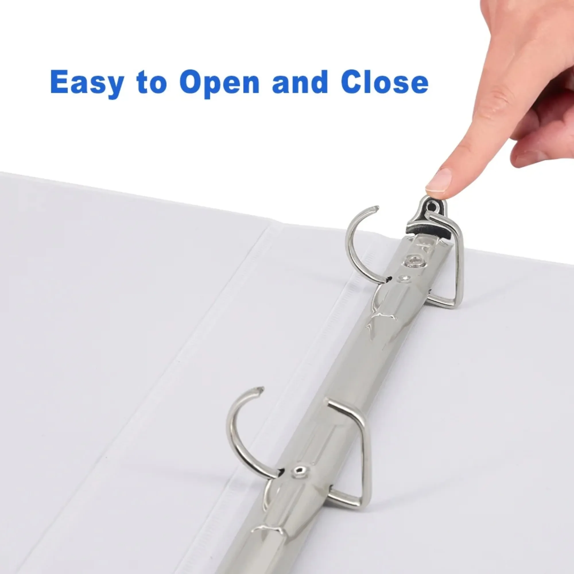 1.5インチリング付き、傾斜Dリング、ホワイト、6個パック