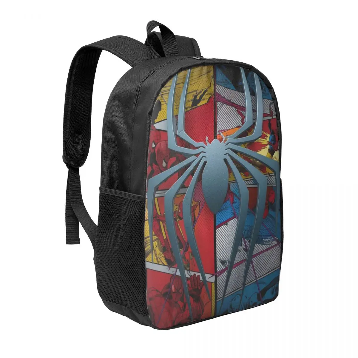 Mochila de estudante simples Spiderman de 17 polegadas – bolsa escolar leve e espaçosa para meninos e meninas