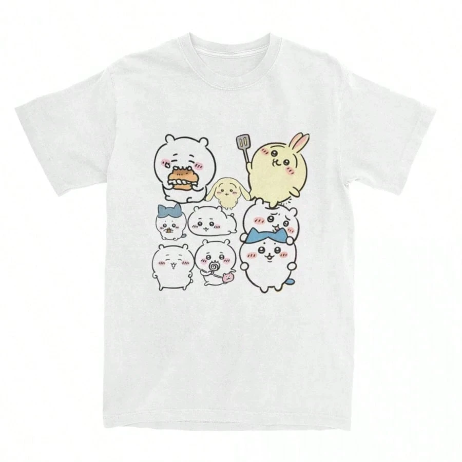 Chiikawa Toilet Funny Graphic Tee Unisex Round Collar Short Sleeve Kawaii Anime Cool Summer Casual Streetwear Tops