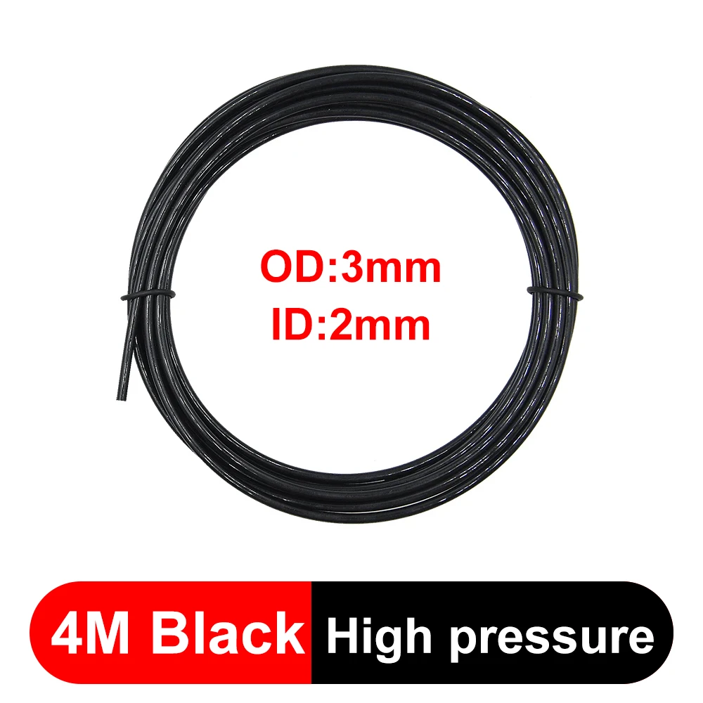 4Meter Hydraulische Olieleiding OD 2mm/3mm/4mm/6mm Zwart Hogedruk nylon Buis Transparante Slang Voor RC Graafmachine Dump Truck Onderdelen