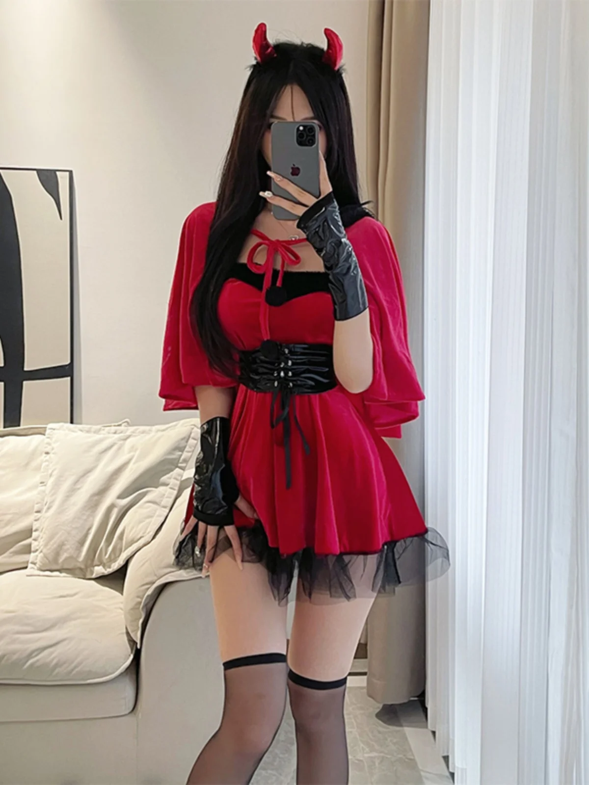 Sexy Halloween-Kostüm für Damen, Cosplay, kleiner Teufel, orm, Rollenspiel, Neujahr, Cisas Aosphere, Kleidung, Baumwollmaterial