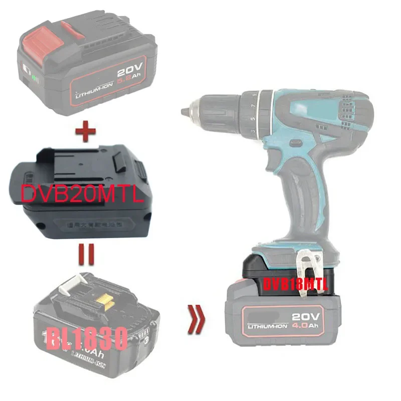 

DVB18MTL Battery Adapter Converter Use for Devon 20V Li-ion Batteries on For Makita Lithium Electric Power Tools BL1830