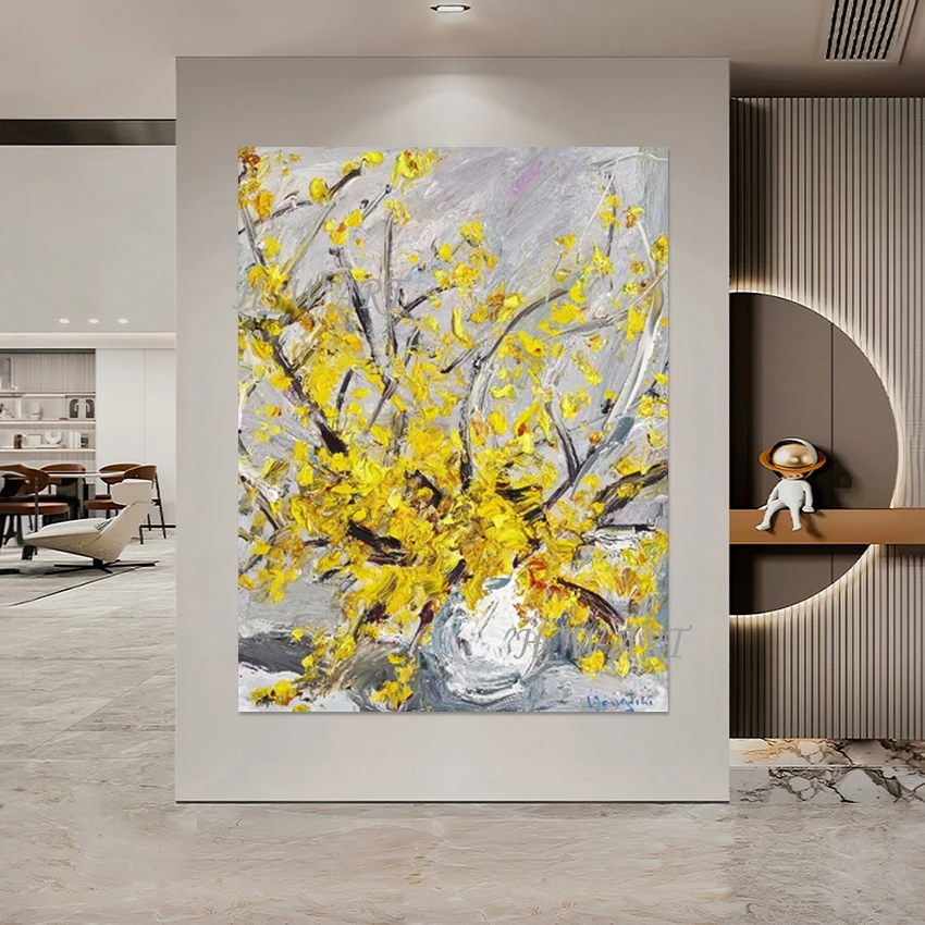 

Flowers Scenery Art Wall, Design Canvas Artwork, No Framed, Picture For Living Room, 100％ Hand Painted Abstract Oil Paintings