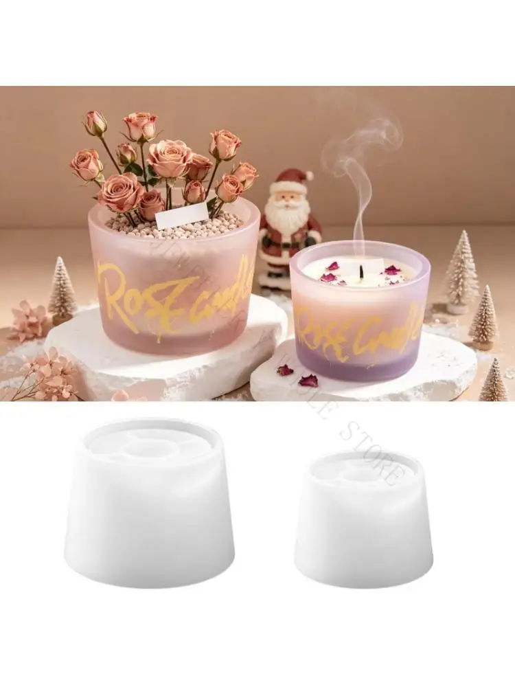 R7UF Silicone Container Casting Mold for Candle Maker, Reusable Tapered Cup Mold for Resin Display and Storage Projects
