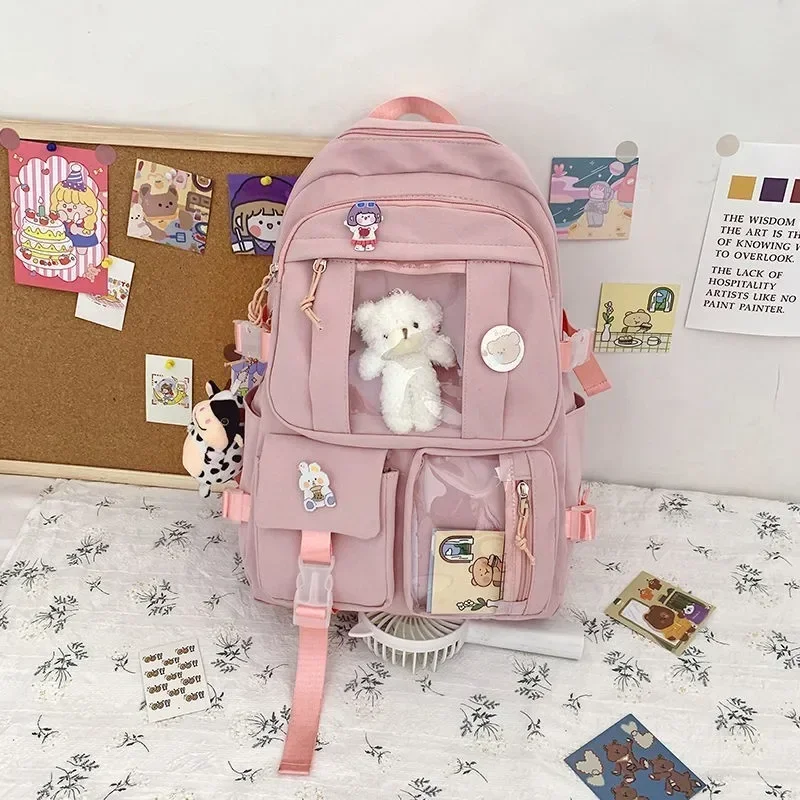 New Children\'s Backpack Student Kawaii High School Backpack Large Capacity Schoolbag Girl Fashion Leisure Luxury Handbag Сумка