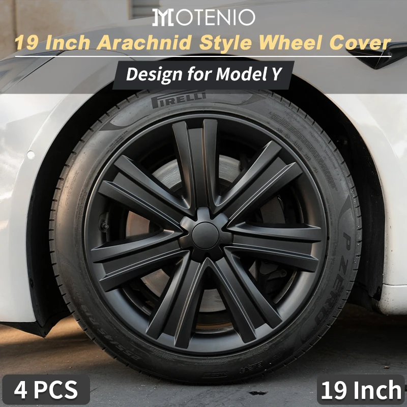 4PCS/Set Hubcaps 19 inches Full Coverage Arachnid Wheel Cover Cap Design for Tesla Model S/Model Y Automobile Accessories