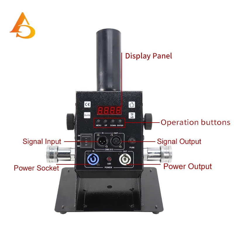 Imagem -05 - Máquina Led Co2 Jet Co2 Cryo Jet Canon Stage Effect Co2 Fog Machine Mangueira de Gás 6m para Palco Iluminação dj 12x3w