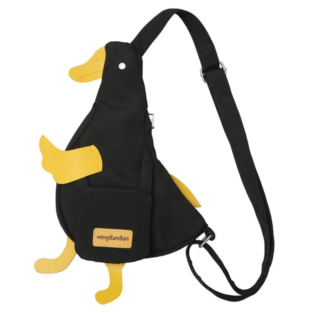 

Creative Canvas Funny Duck Crossbody Bag Cartoon Korean Style Small Messenger Bag Minority Design Cute Handbag Gift