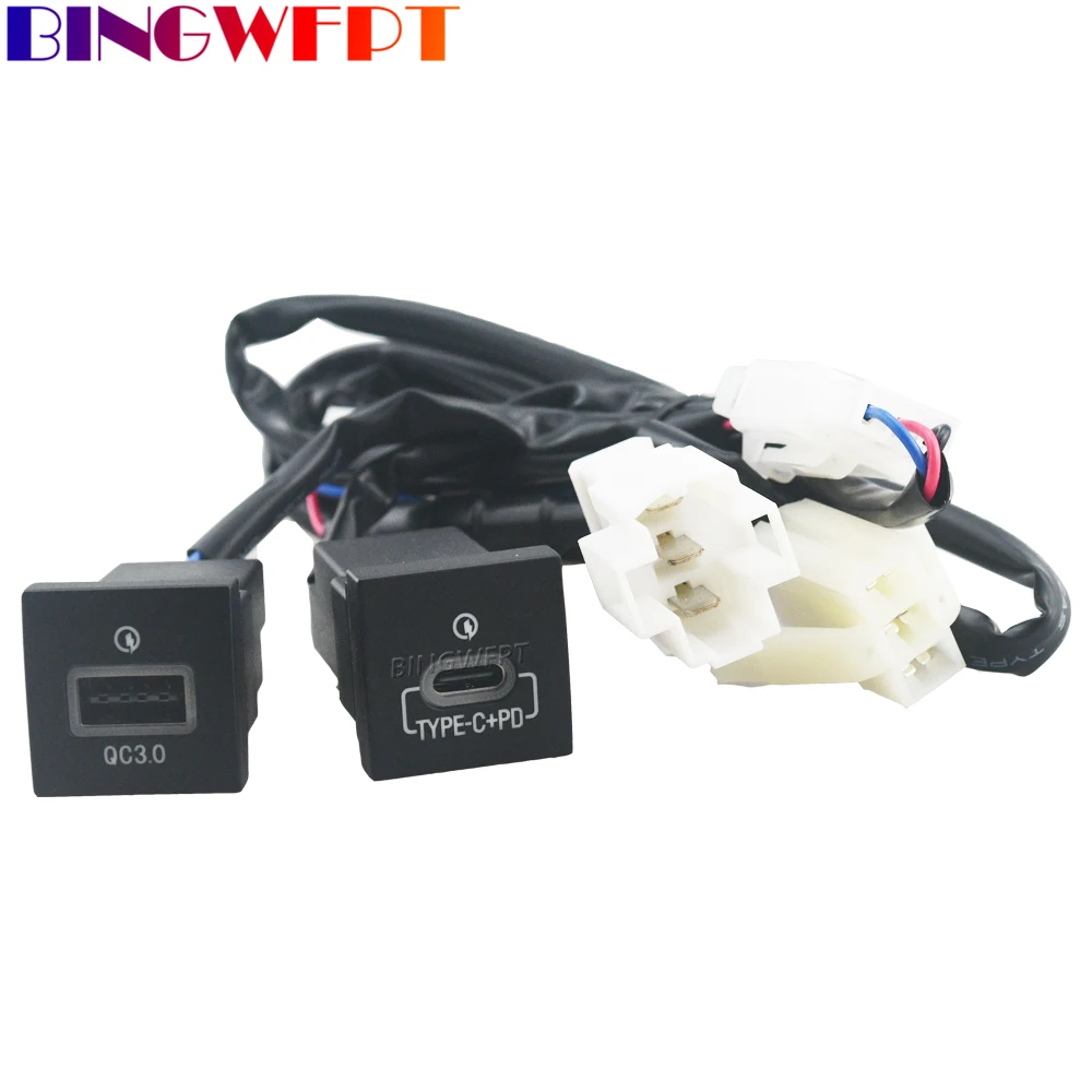 Quick Car Charger Socket 12V/24V USB Charging Outlet Power Adapter QC3.0 PD Type For VW Golf 6 Jetta 5 MK5 Scirocco 2006-2012