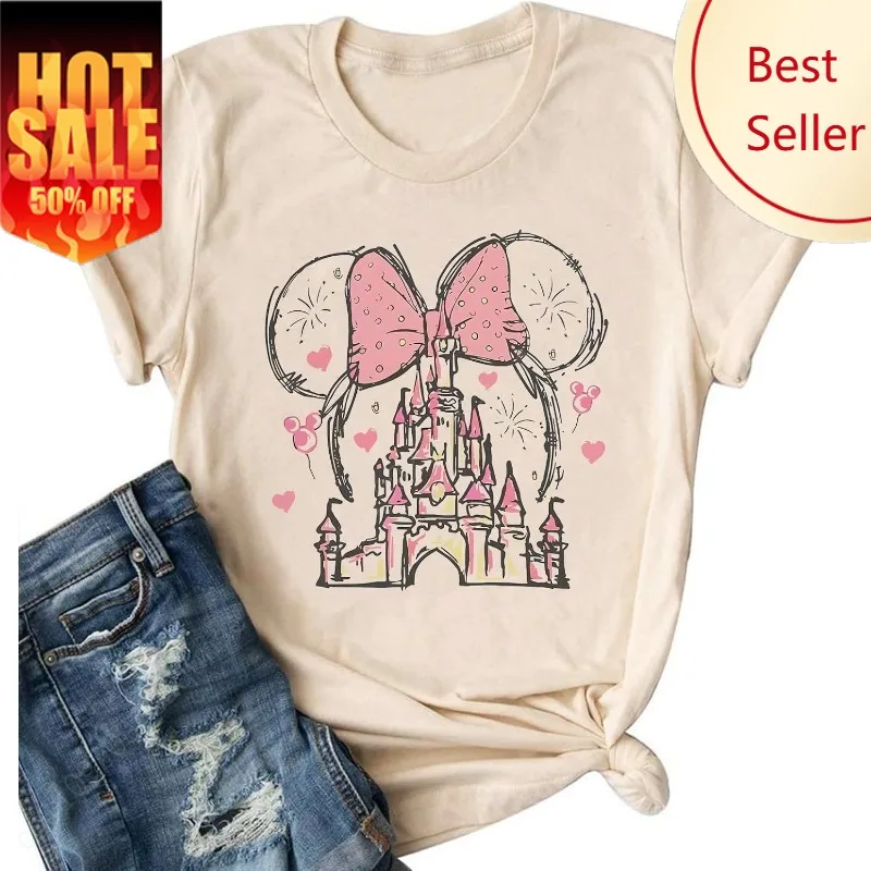 Camisa mágica para mujer, camiseta con gráfico de castillo, camiseta Magic Kingdom, bonita camisa de vacaciones, camisetas informales de manga corta