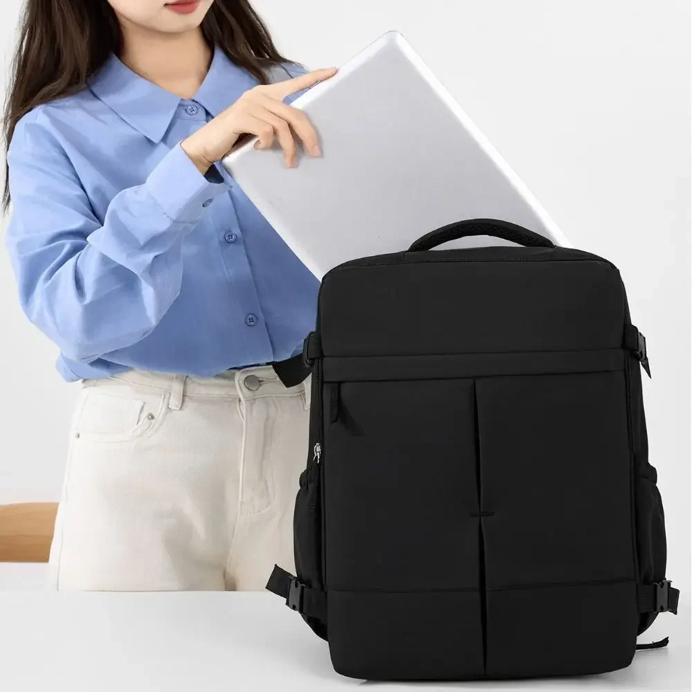 Large Capacity Travel Backpack Lightweight Separate Laptop Compartment Daypack Clamshell Opening Side Compression Straps