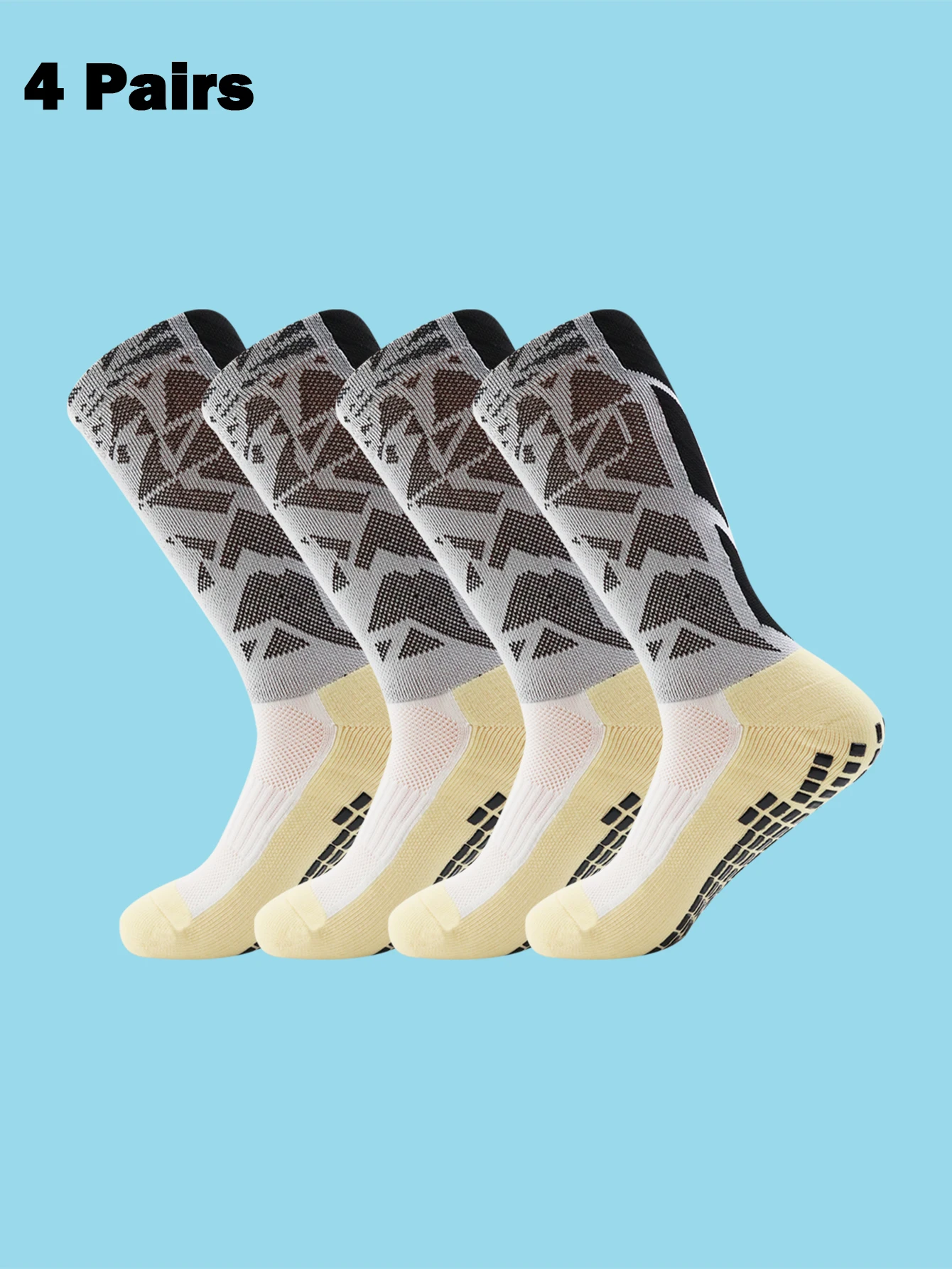 

4-парные футбольные носки с нескользящей ручкой, мужские спортивные носки для футбола, баскетбола