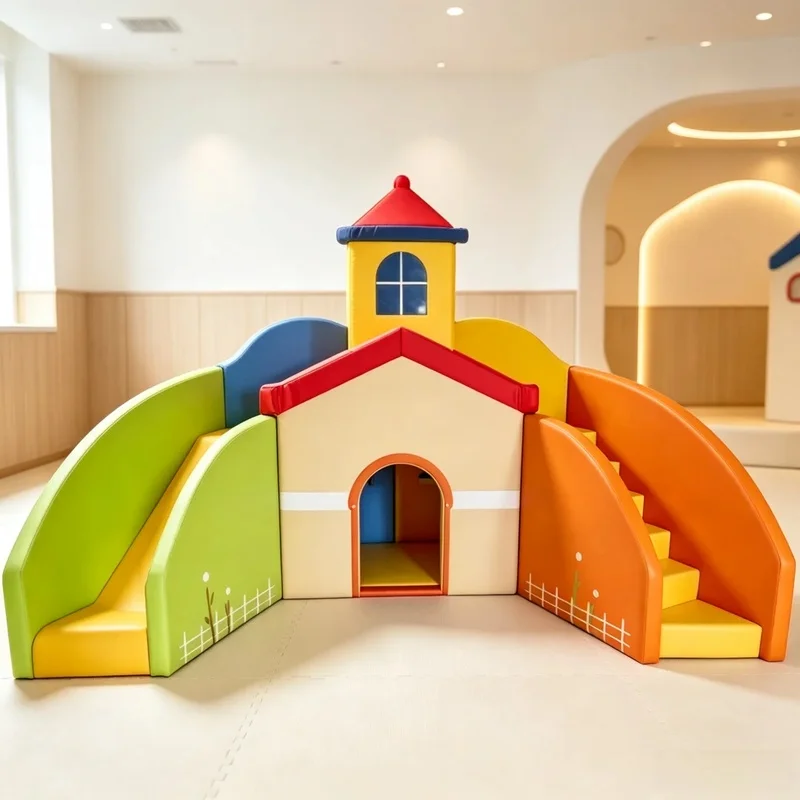 Commercial Soft Play Castle House Magical Toddler Indoor Climber Crawl Slide Play Equipment for Cafe Mall Preschool Party Hire