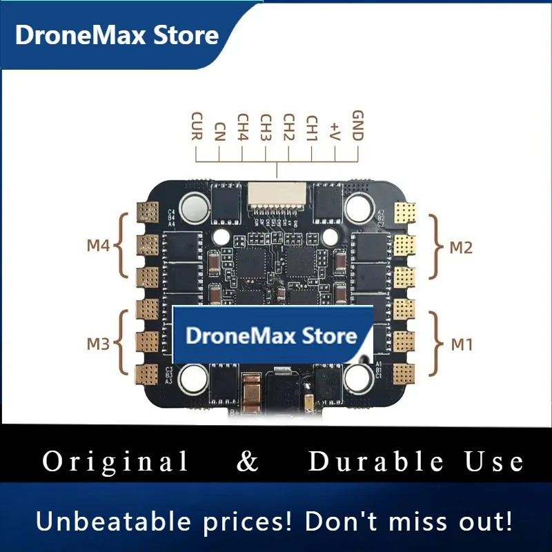 DroMaRadioLink XT60 4In1 AM32 80A 2-6S ESC Support F405 F722 FC 3inch-22inch FPV Racing Drones DIY Parts With PWM,Dshot300,Dshot