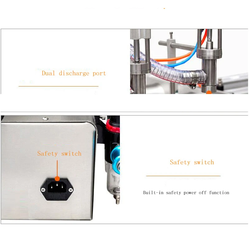 PBOBP Double Headed Pneumatic Piston Liquid Filling Machine Shampoo Juice Semi-Automatic Soy Sauce Honey Filler