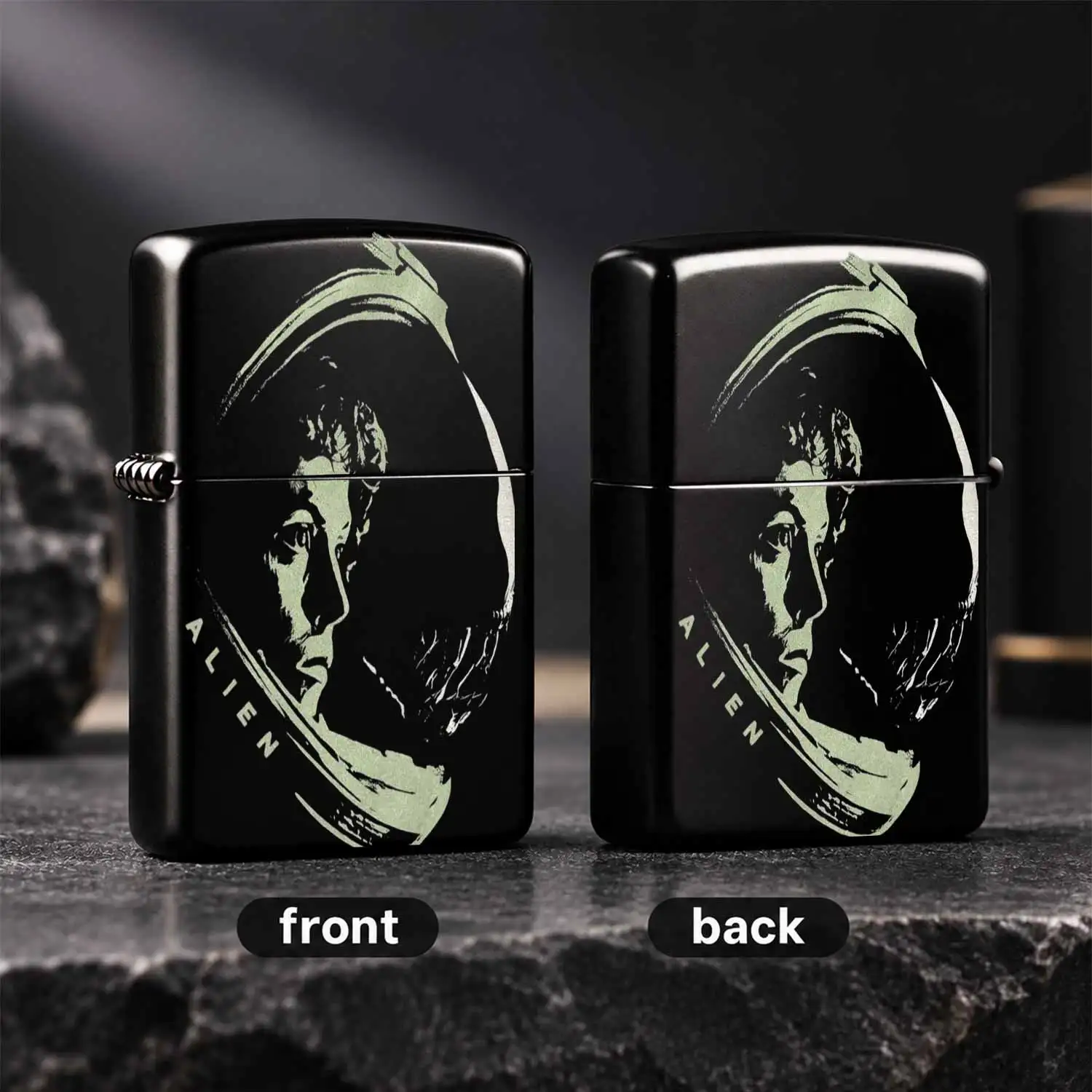 Vintage Alien Themed Portrait Print Lighter, All-Scenario Usable Portable Accessory, Durable Trendy Unique Decor, Ideal Gift For Fans, Perfect For Daily Travel Outdoor Trips Personal A Humorous And Interesting Lighter