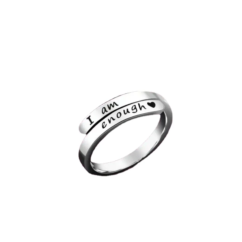 I am enough ring  hotsale Awareness Ring jewelry for women Inspiration Jewelry Strength Gift YLQ7858-stainless steel