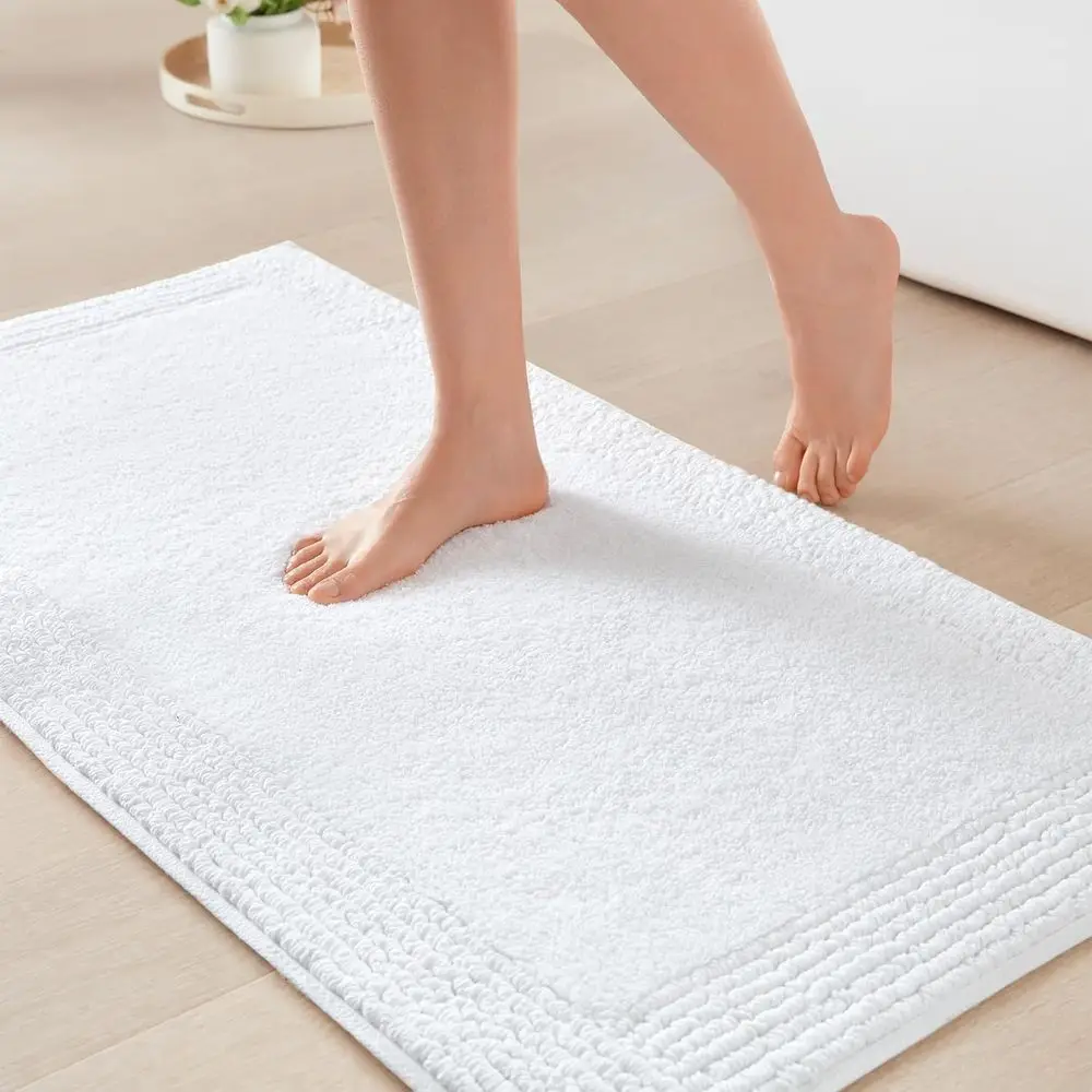 

Splendor Reversible 100% Cotton Tuted Bathroom Rug-3000 GSM Hotel Quality Luxurious Plush Medium Pile Bath Mat Absorbent, Quick