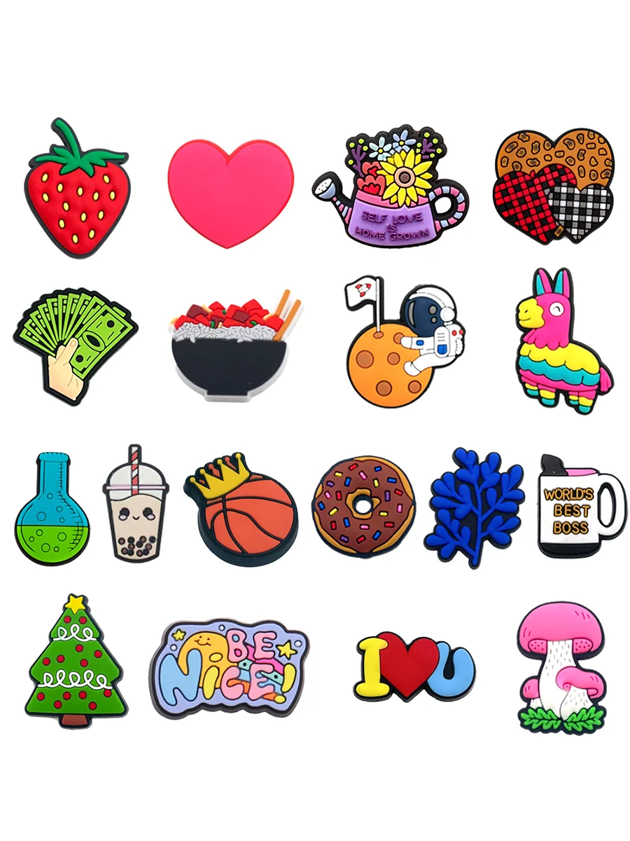 Breloques de chaussures en forme de cœur populaire, accessoires en PVC pour cadeaux, décoration de chaussures, savoir chaud, 1 pièce