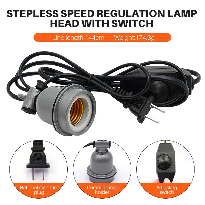 New 220V 150W Heating Lamp Thermostatic Temperature Controller Heater Farm Animal Warm Light For Chicken Piglet Dog Pet