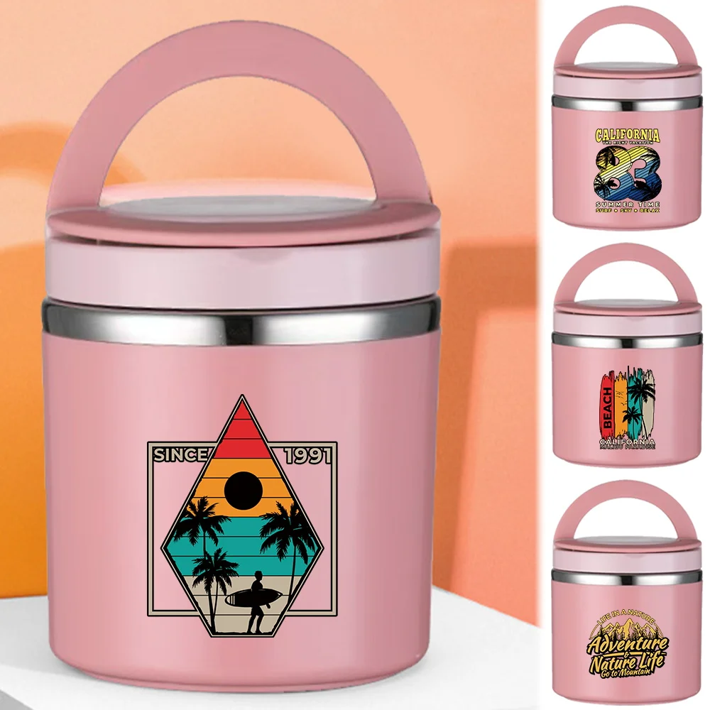 

Insulated Soup Cup Children Student Office Holiday Series Easy To Carry Bento Box Lightweight Single Layer Picnic Thermal Jar