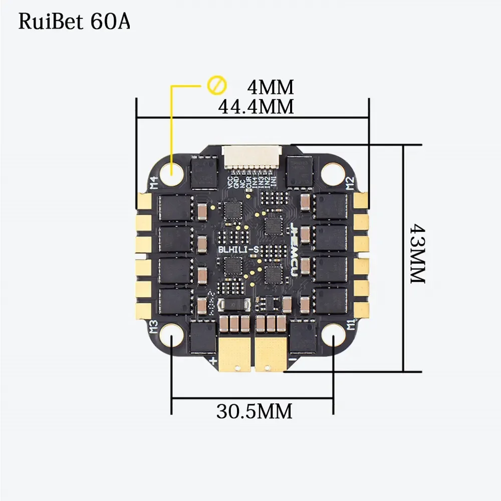 JHEMCU F7 zásobník F722 dvojí rozlet regulátor s ruibet 60A ESC 3-6S 30.5*30.5mm pro RC FPV freestyle prodleva