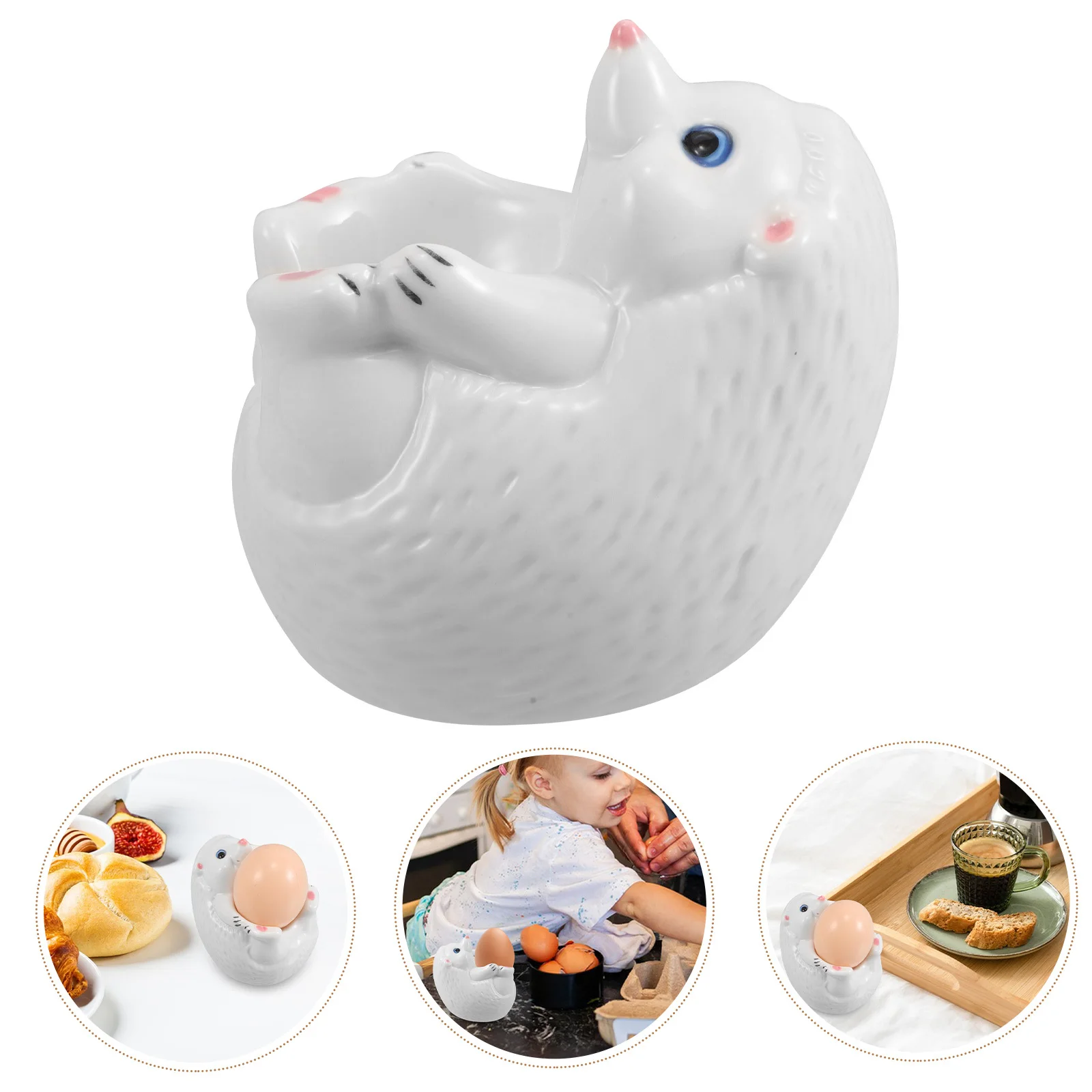 

Ceramic Chicken Egg Holder Creative Tray Hedgehog Animal Cup Cups Adorable Stand Container