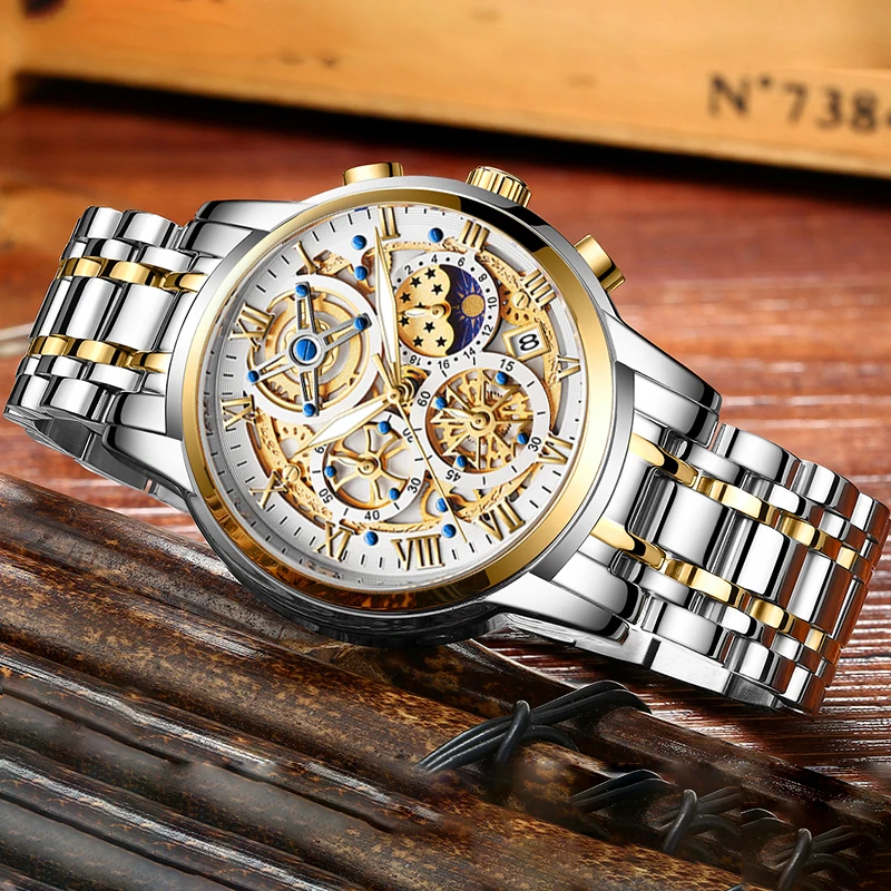 LIGE Men Watch Sport Quartz Watches Men Waterproof Chronograph Wristwatch Mens Military Hollow Clock Watch Man Relogio Masculino