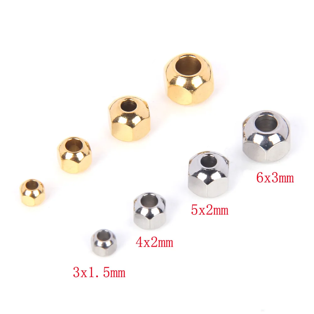 XHN 30-50 Edelstahl Sechsflächige Hexaeder Lose Perlen für Schmuckherstellung Zubehör DIY Facettierte Abstandshalter-Perlen – Detail 2