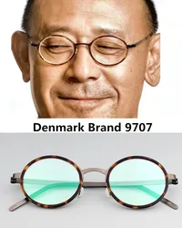 Denmark Titanium Acetate Glasses Frame Men Ultralight Retro Round Eyeglasses Women Screwless Spectacles Eyewear No Screw 9707