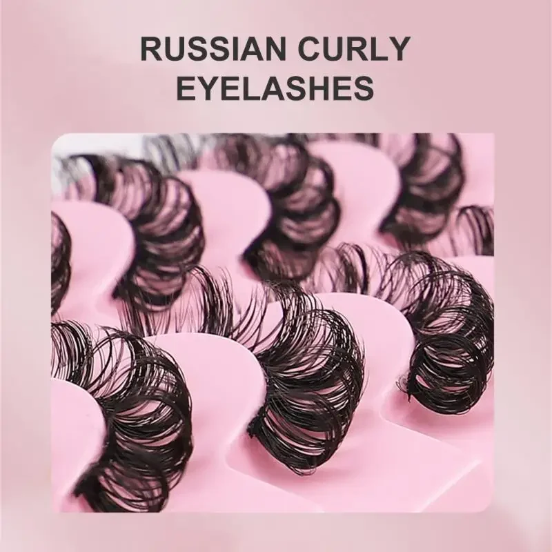 10Pairs 3D Mink Lashes russian strip lash Dramatic False Eyelashes Faux Cils Makeup Wholesale Fake Eyelash Extension