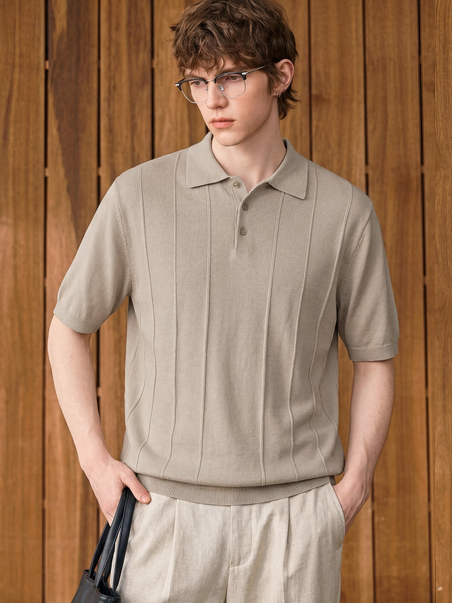 Simple Design Men's  Shirt Short Sleeve T-Shirt Breathable Lyocell Fiber Summer Base Layer Shirt Mr. Twenty-Eight