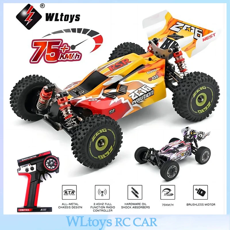 WLtoys 144010 144016 75KM/H 2.4G RC Car Brushless 4WD Electric High Speed Off-Road Remote Control Drift Toys for Children Racing