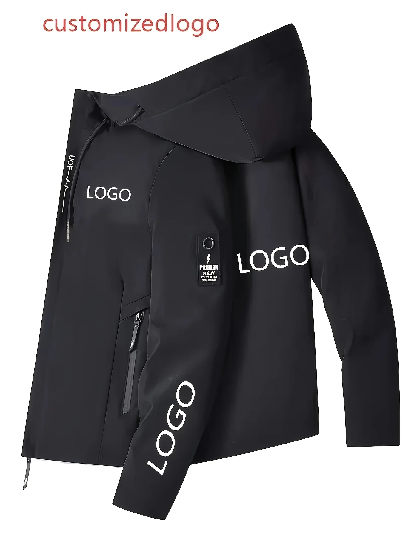 Men's Custom Logo Hooded Jacket, Personalized Customization, Workwear, New Spring/Autumn Casual Fashion Outdoor Sports Jacket
