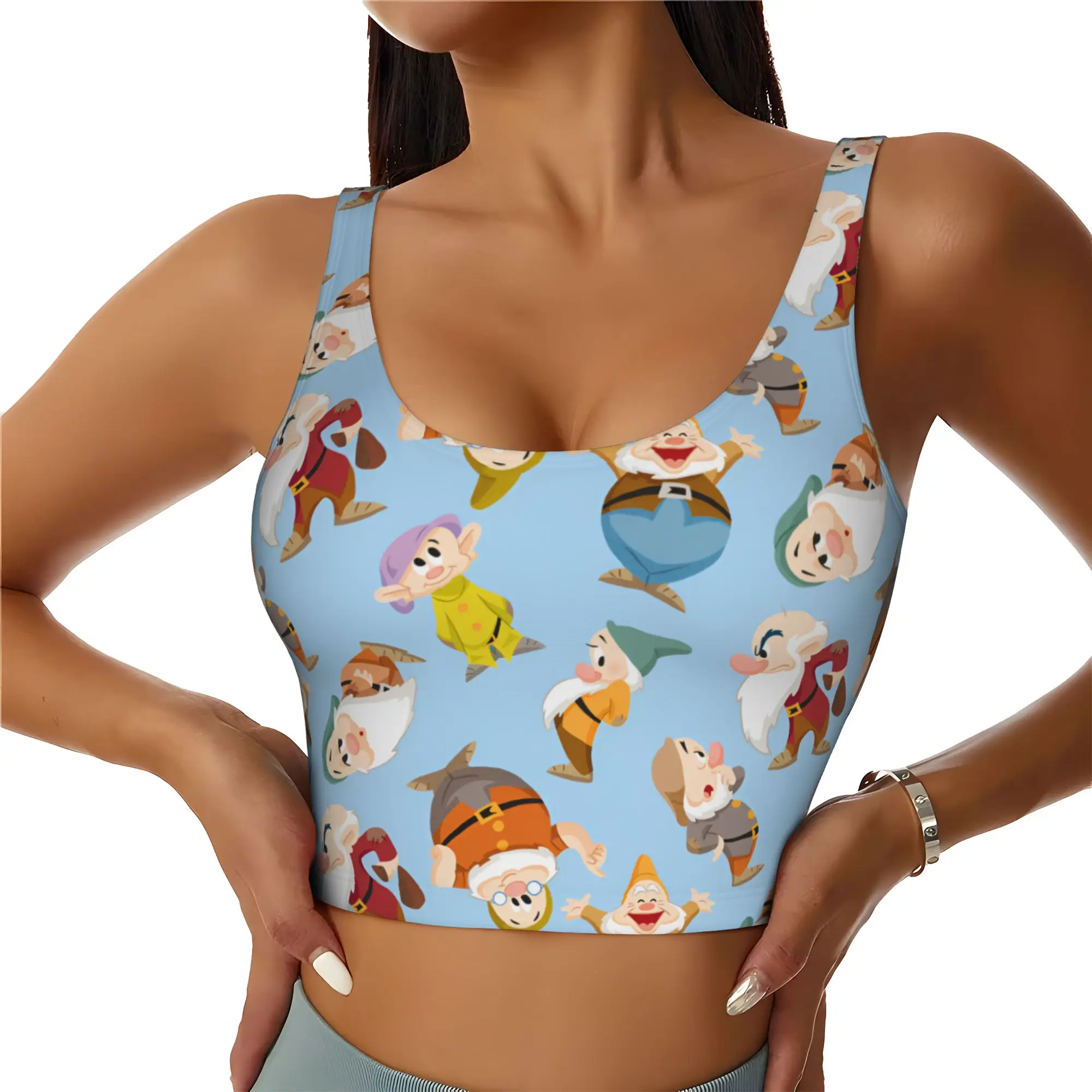 camisetas-cropped-personalizadas-dos-sete-anoes-para-mulheres-sutias-esportivos-de-anime-e-manga-para-corrida