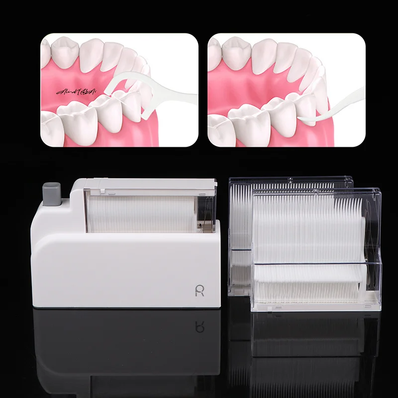 Dental Floss Pick Dispenser Pop-Up Automatic Holder With Dental Floss Sticks Portable Storage Box Toothpicks Oral Care