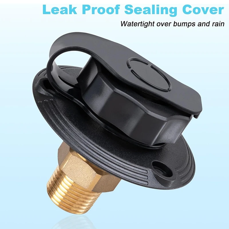 مداخل مياه ABGR-RV، مدخل مدينة RV مع صمام فحص، موصل خرطوم مياه RV مع غطاء، 3/4NH أنثى إلى 1/2NPT ذكر