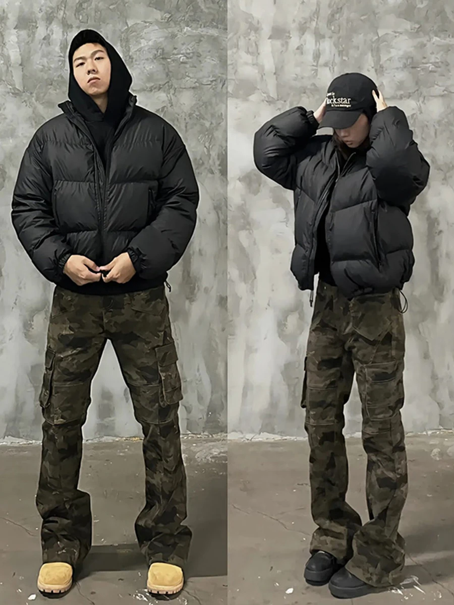 

American High Street Camouflage Work Pants Men's Autumn Winter Multi ket Cool Straight Leg Long Pants Couple Loggers
