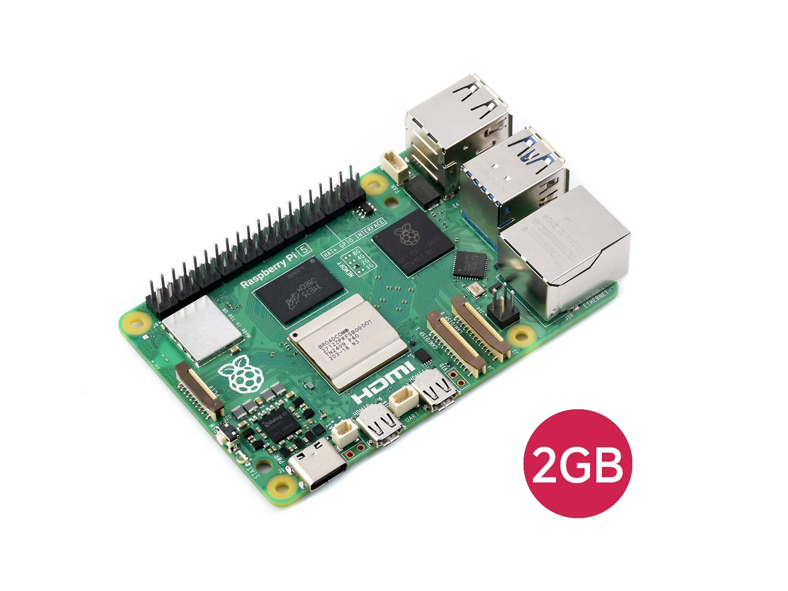 PI5-2GB Dual-Camera Kit C,With Raspberry Pi 5-2GB RAM/IMX219-83 Stereo Camera/PI5-CASE-C/Pi5-Camera-Cable-200mm/27W power supply