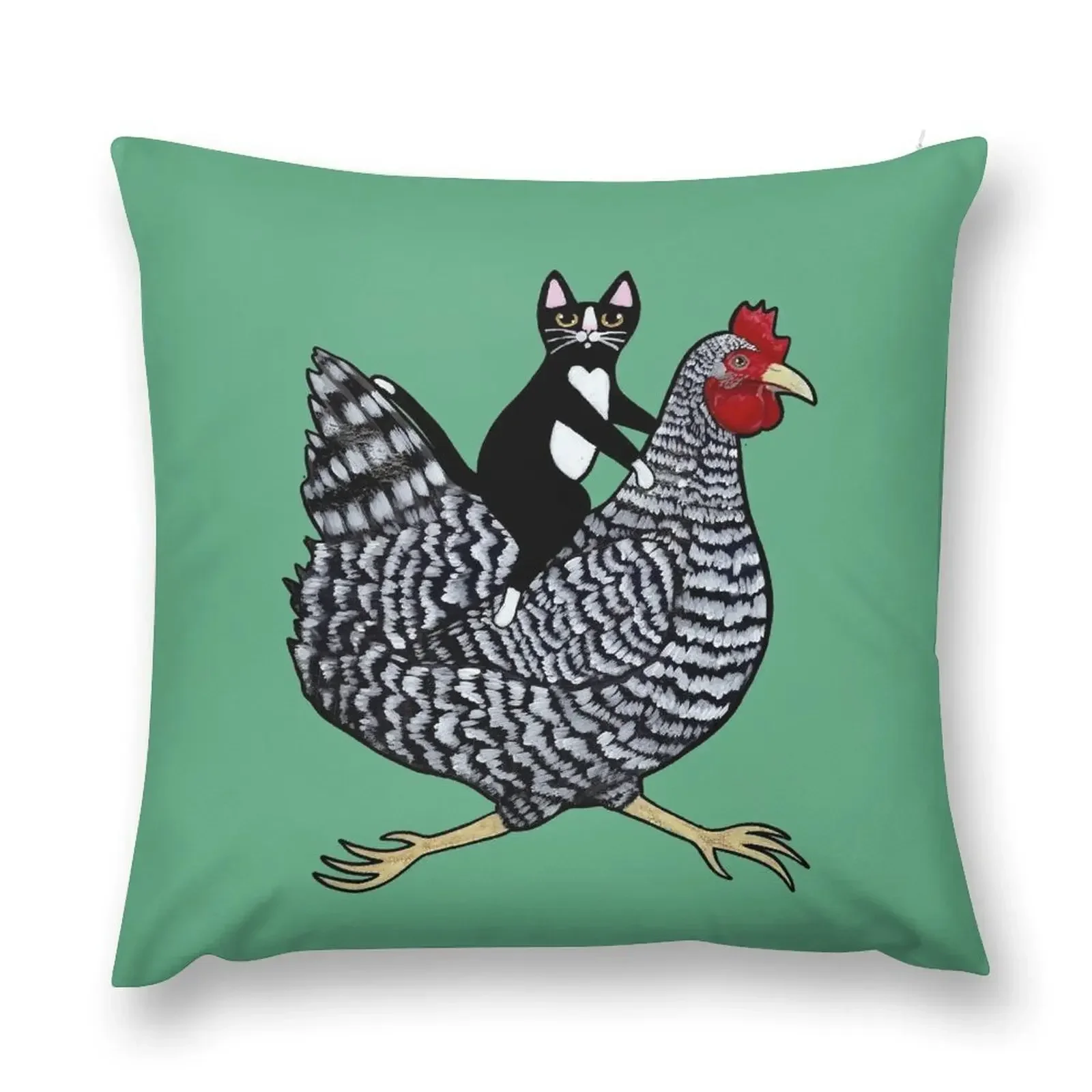 

Cat Riding a Chicken Throw Pillow Pillowcases Bed Cushions Sofa Cushions Decorative Pillow Covers For Sofa pillow