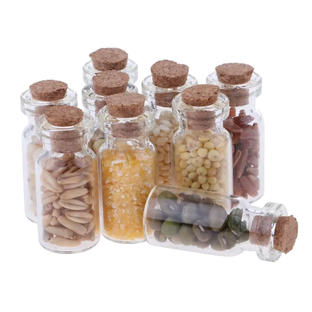 

Dollhouse Miniature Kitchen Accessory Glass Jar Set Dried Food Toy Food for Children Girl Toy House