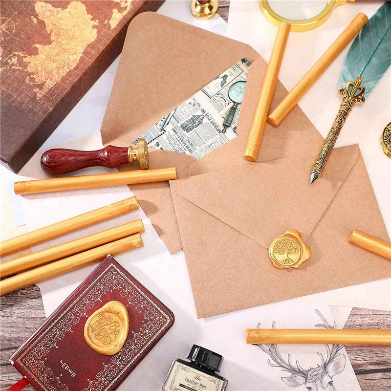 40 قطعة من أعواد الشمع الغراء، أعواد غراء تذوب بالحرارة لختم ختم الشمع، رسالة، دعوات الزفاف، بطاقات عيد الميلاد