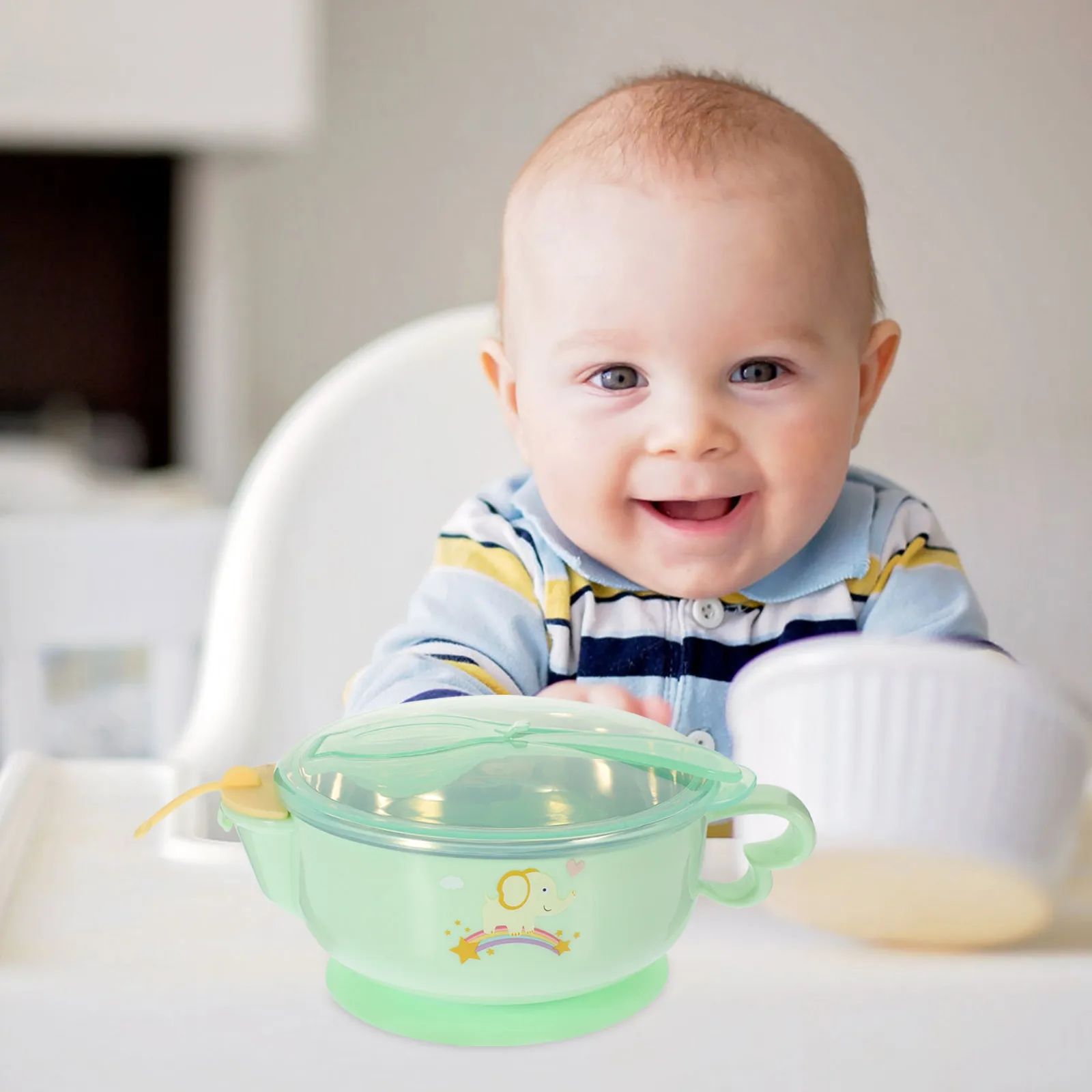 

1Set Baby Suction Bowl Set Stainless Steel Feeding Bowls Toddler Independent Eating Training First Stage Baby Feeding Set