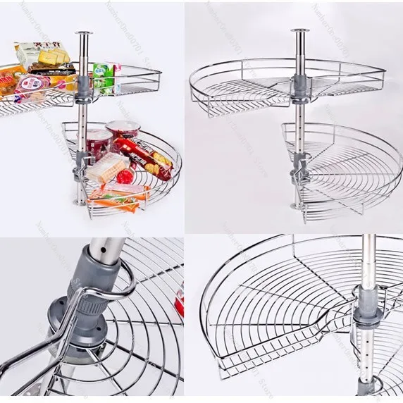 

180-градусная угловая корзина для поворотного стола, угловая поворотная корзина, двухслойная угловая корзина для хранения