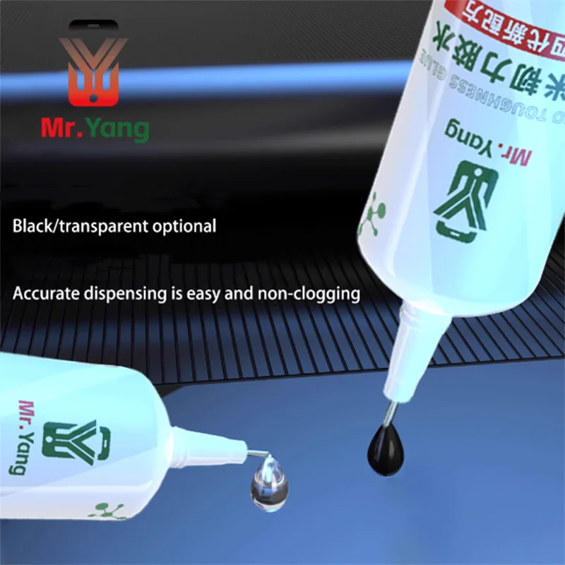 Mr Yang 60ml Nano Toughness Glue for Mobile Phone High Viscosity No Debonding Black/Transparent Middle Frame Repair Glue