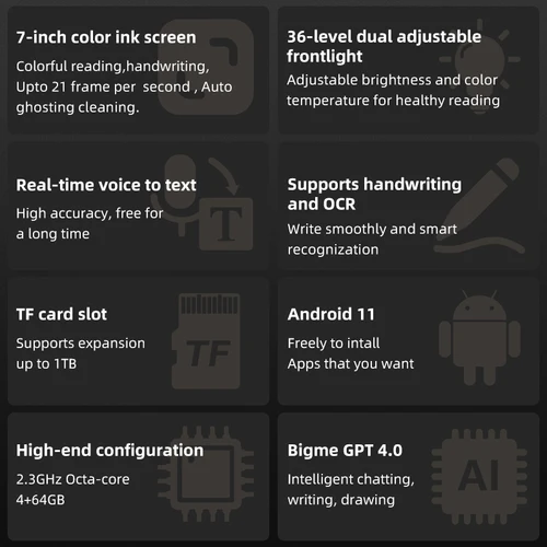 Imagen 2 del producto Bigme B751C lector de libros electrónicos con pantalla eink de 7 pulgadas, libro inteligente, cuaderno de papel electrónico, tinta electrónica, escritura a mano, tableta ereader