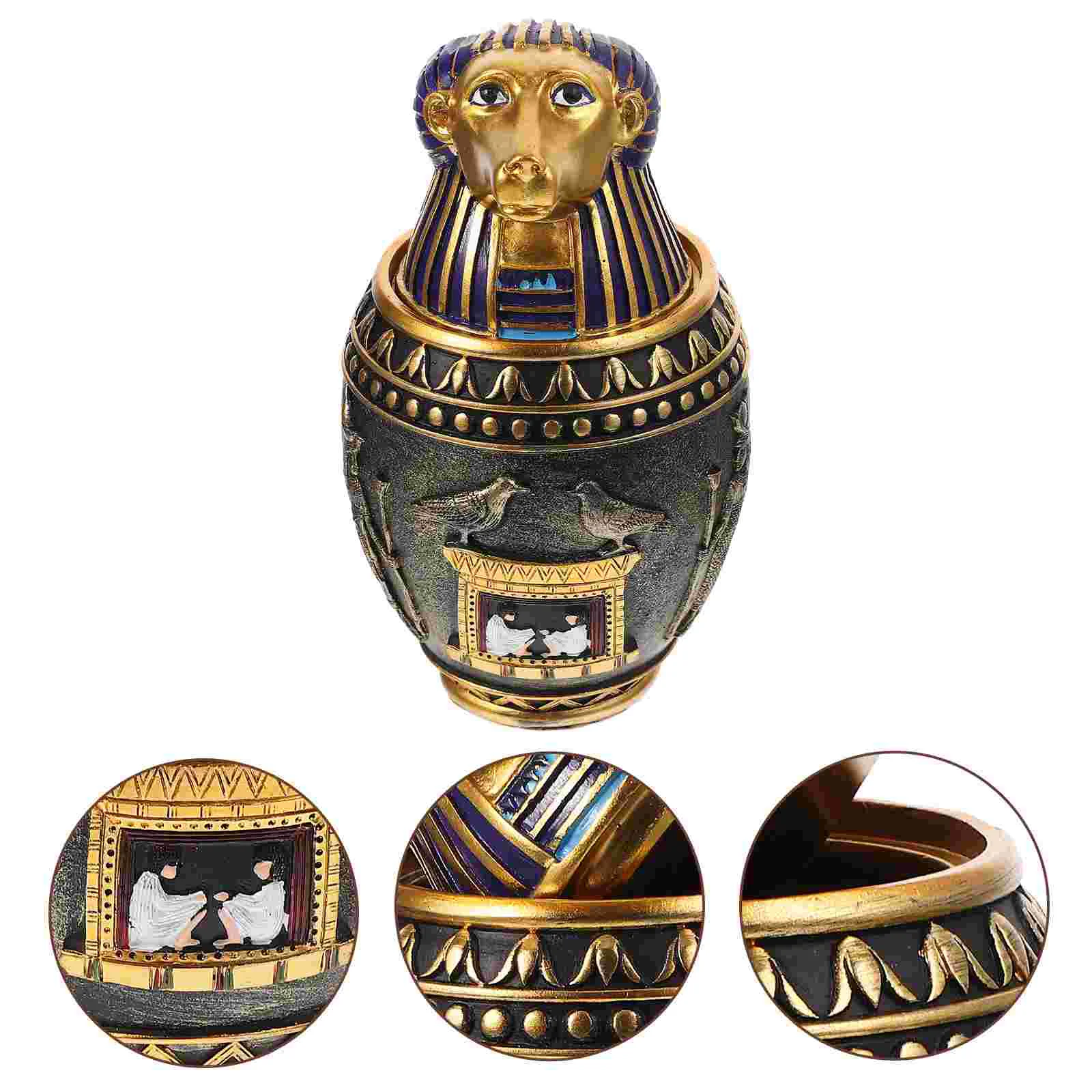 

Egyptian Figurines Cat Memorial Urn Animal Pet Commemorative Casket Storage Bottle Urns for Ashes