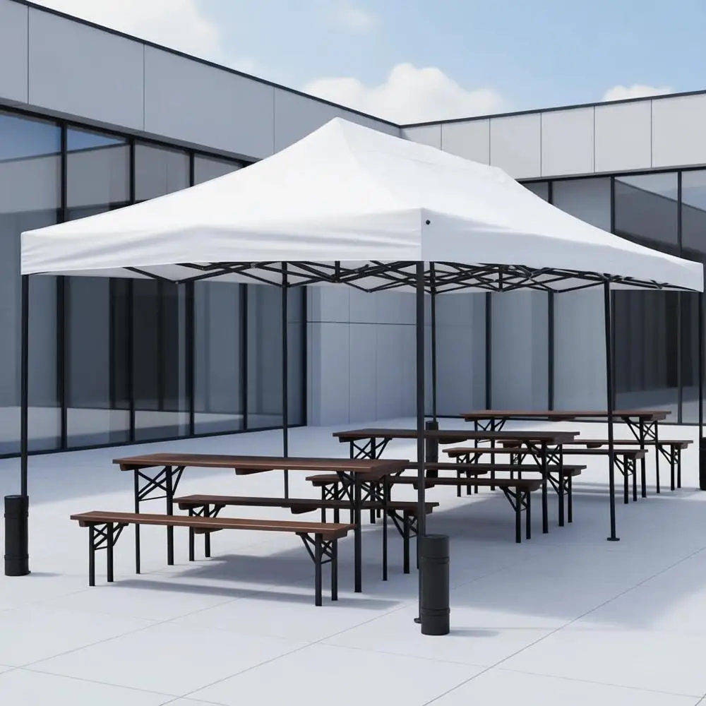 

Быстросборный шатер-тент 10x20 для мероприятий на открытом воздухе с регулируемой высотой, сумкой для переноски и 4 мешками с песком